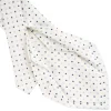 E.Marinella CRAVATTA SARTORIALE 5 PIEGHE IN SETA BIANCA Microfantasia fiore New