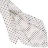 E.Marinella CRAVATTA SARTORIALE 7 PIEGHE IN SETA BIANCA Microfantasia fiore New