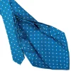 E.Marinella CRAVATTA SARTORIALE 9 PIEGHE IN SETA BLU MEDIO Microfantasia fiore Clearance