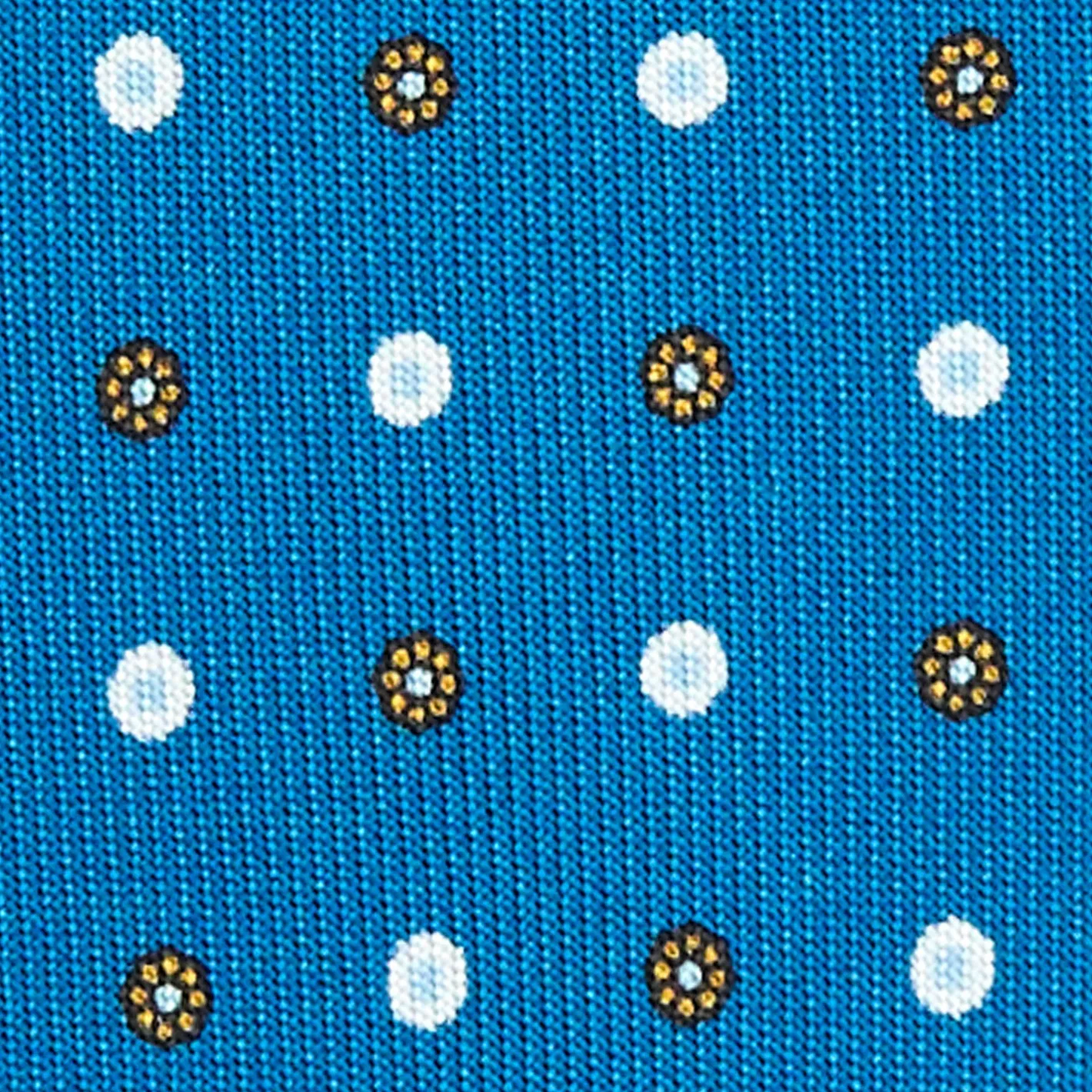 E.Marinella CRAVATTA SARTORIALE 9 PIEGHE IN SETA BLU MEDIO Microfantasia fiore Clearance