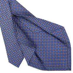E.Marinella CRAVATTA SARTORIALE 5 PIEGHE IN SETA AZZURRO POLVERE Microfantasia fiore Online