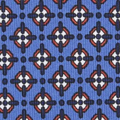 E.Marinella CRAVATTA SARTORIALE 5 PIEGHE IN SETA AZZURRO POLVERE Microfantasia fiore Online