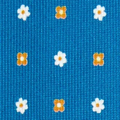 E.Marinella CRAVATTA SARTORIALE 9 PIEGHE IN SETA BLU MEDIO Microfantasia fiore Online