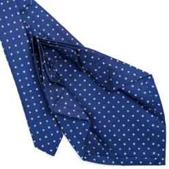 E.Marinella CRAVATTA SARTORIALE 9 PIEGHE IN SETA BLU Microfantasia fiore Online