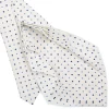 E.Marinella CRAVATTA SARTORIALE 9 PIEGHE IN SETA BIANCA Microfantasia fiore Outlet