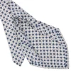 E.Marinella CRAVATTA SARTORIALE 9 PIEGHE IN SETA BIANCA Microfantasia fiore Best