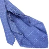 E.Marinella CRAVATTA SARTORIALE 9 PIEGHE IN SETA AZZURRO POLVERE Microfantasia fiore Hot