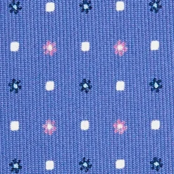 E.Marinella CRAVATTA SARTORIALE 9 PIEGHE IN SETA AZZURRO POLVERE Microfantasia fiore Hot