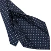 E.Marinella CRAVATTA SARTORIALE 9 PIEGHE IN SETA BLU SCURO Microfantasia fiore New