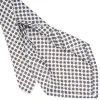 E.Marinella CRAVATTA SARTORIALE 7 PIEGHE IN SETA BIANCA Microfantasia fiore Clearance