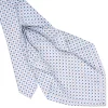 E.Marinella CRAVATTA SARTORIALE 7 PIEGHE IN SETA BIANCA Microfantasia fiore Outlet