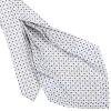 E.Marinella CRAVATTA SARTORIALE 9 PIEGHE IN SETA BIANCA Microfantasia fiore Outlet