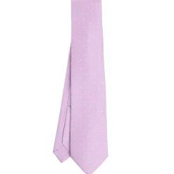 E.Marinella CRAVATTA SARTORIALE 9 PIEGHE IN SETA LILLA Microfantasia fiore Clearance