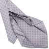E.Marinella CRAVATTA SARTORIALE 7 PIEGHE IN SETA GRIGIO CHIARO Microfantasia fiore Hot