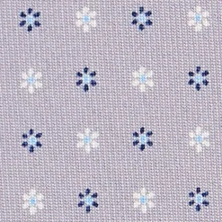 E.Marinella CRAVATTA SARTORIALE 7 PIEGHE IN SETA GRIGIO CHIARO Microfantasia fiore Hot