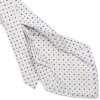 E.Marinella CRAVATTA SARTORIALE 7 PIEGHE IN SETA BIANCA Microfantasia fiore Discount