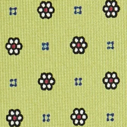 E.Marinella CRAVATTA SARTORIALE 5 PIEGHE IN SETA VERDE CHIARO Microfantasia fiore Sale