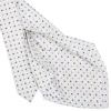 E.Marinella CRAVATTA SARTORIALE 5 PIEGHE IN SETA BIANCA Microfantasia fiore Clearance