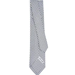 E.Marinella CRAVATTA SARTORIALE 7 PIEGHE IN SETA BIANCA Microfantasia fiore Clearance