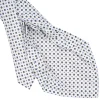 E.Marinella CRAVATTA SARTORIALE 9 PIEGHE IN SETA BIANCA Microfantasia fiore Clearance
