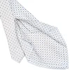 E.Marinella CRAVATTA SARTORIALE 5 PIEGHE IN SETA BIANCA Microfantasia fiore Clearance