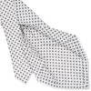 E.Marinella CRAVATTA SARTORIALE 5 PIEGHE IN SETA BIANCA Microfantasia fiore Clearance