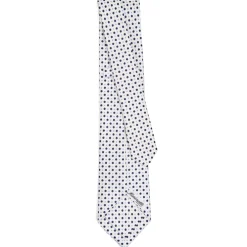 E.Marinella CRAVATTA SARTORIALE 5 PIEGHE IN SETA BIANCA Microfantasia fiore Sale