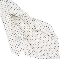 E.Marinella CRAVATTA SARTORIALE 7 PIEGHE IN SETA BIANCA Microfantasia fiore Online