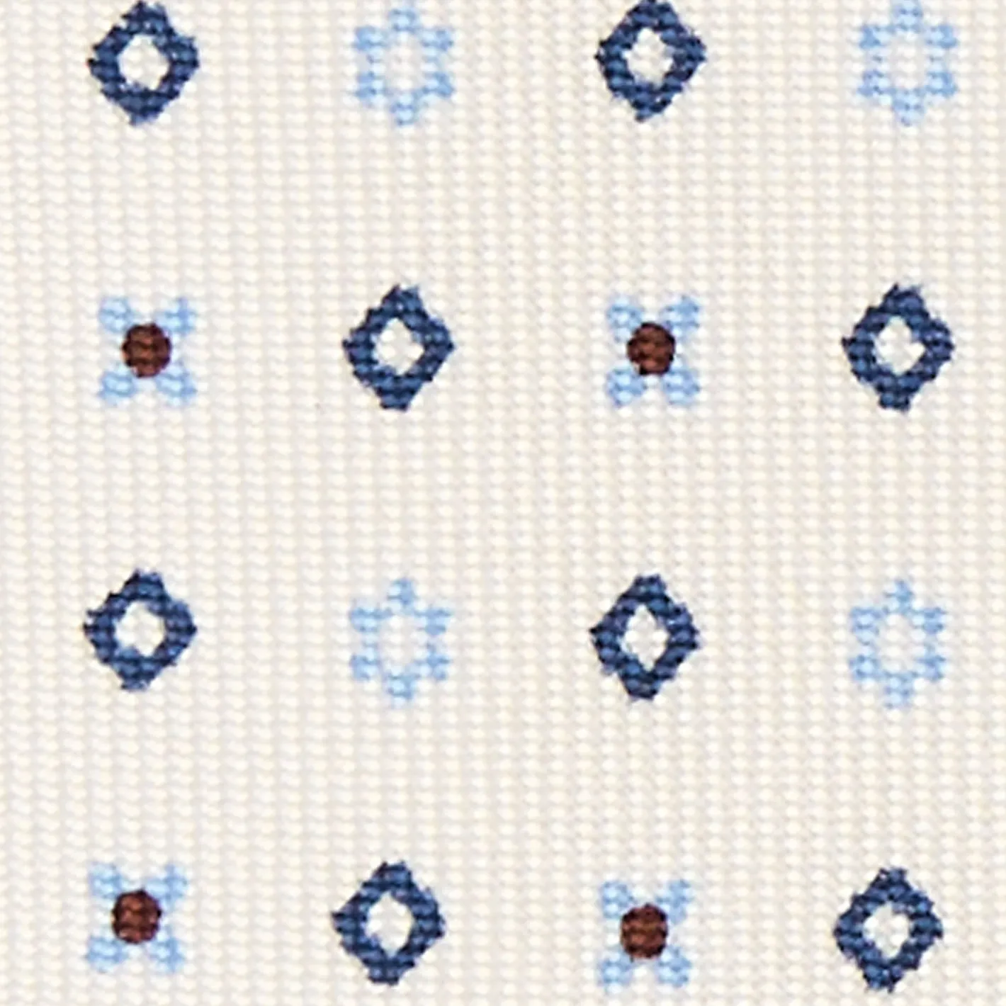 E.Marinella CRAVATTA SARTORIALE 7 PIEGHE IN SETA BIANCA Microfantasia fiore Online