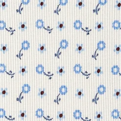 E.Marinella CRAVATTA SARTORIALE 5 PIEGHE IN SETA BIANCA Microfantasia fiore Online