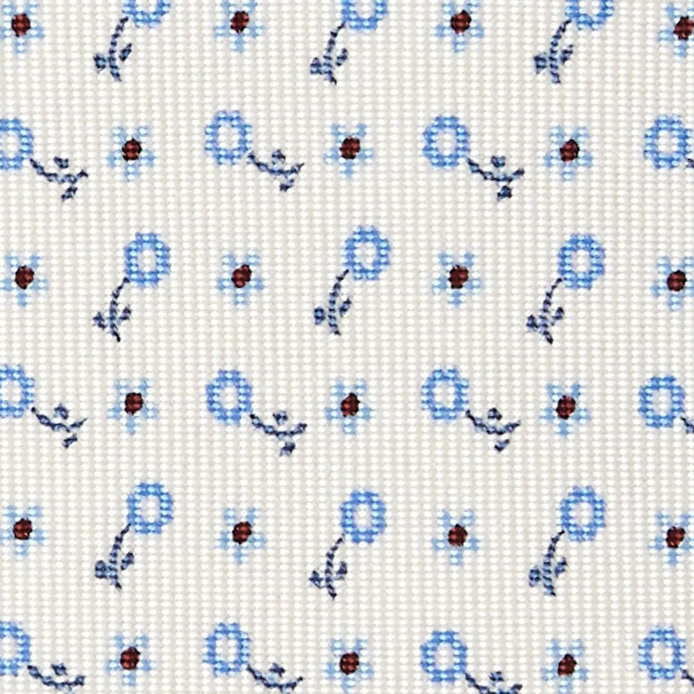 E.Marinella CRAVATTA SARTORIALE 5 PIEGHE IN SETA BIANCA Microfantasia fiore Online