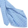 E.Marinella CRAVATTA SARTORIALE 5 PIEGHE IN SETA AZZURRA Microfantasia fiore Sale