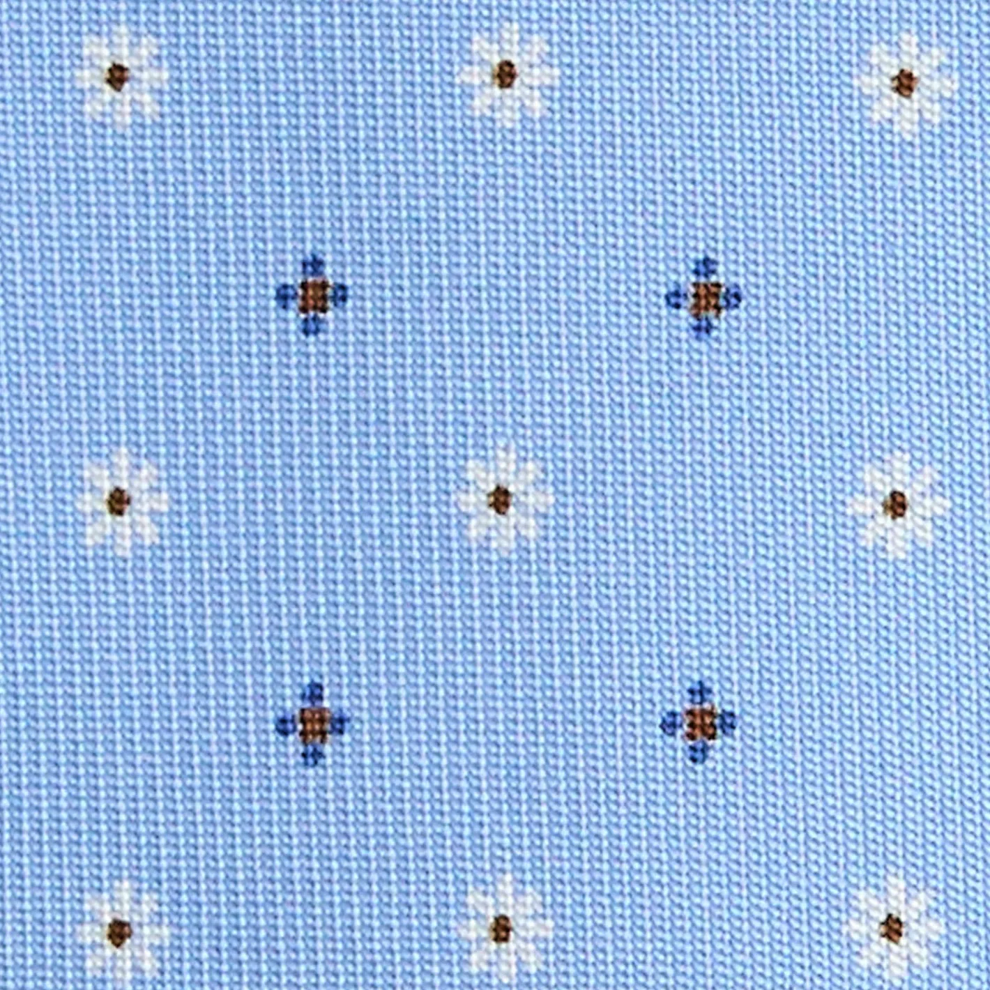 E.Marinella CRAVATTA SARTORIALE 5 PIEGHE IN SETA AZZURRA Microfantasia fiore Sale