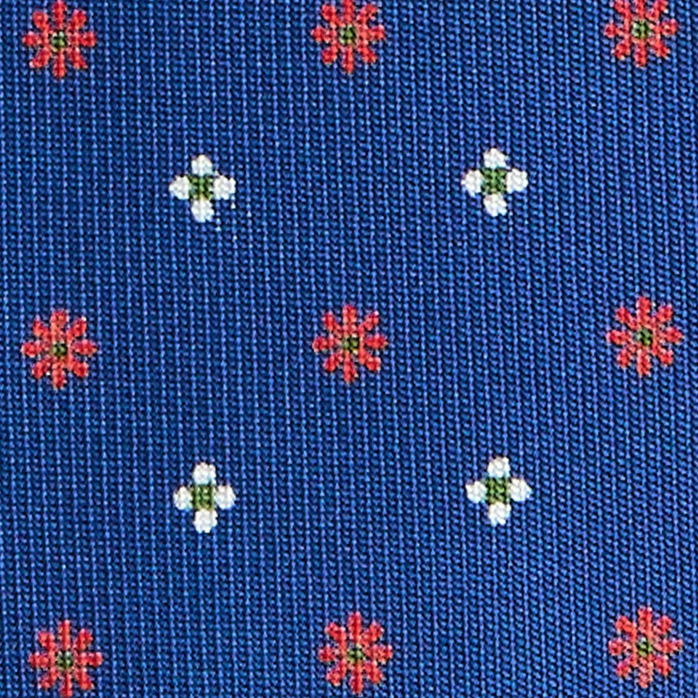 E.Marinella CRAVATTA SARTORIALE 5 PIEGHE IN SETA BLUETTE Microfantasia fiore