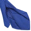 E.Marinella CRAVATTA SARTORIALE 5 PIEGHE IN SETA BLUETTE Microfantasia fiore Outlet
