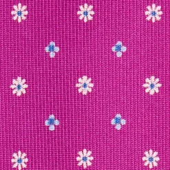 E.Marinella CRAVATTA SARTORIALE 5 PIEGHE IN SETA FUCSIA Microfantasia fiore Best