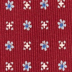 E.Marinella CRAVATTA SARTORIALE 5 PIEGHE IN SETA BORDEAUX Microfantasia fiore Sale