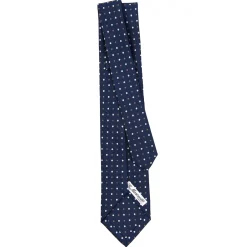 E.Marinella CRAVATTA SARTORIALE 5 PIEGHE IN SETA BLU SCUROMicrofantasia fiore Sale