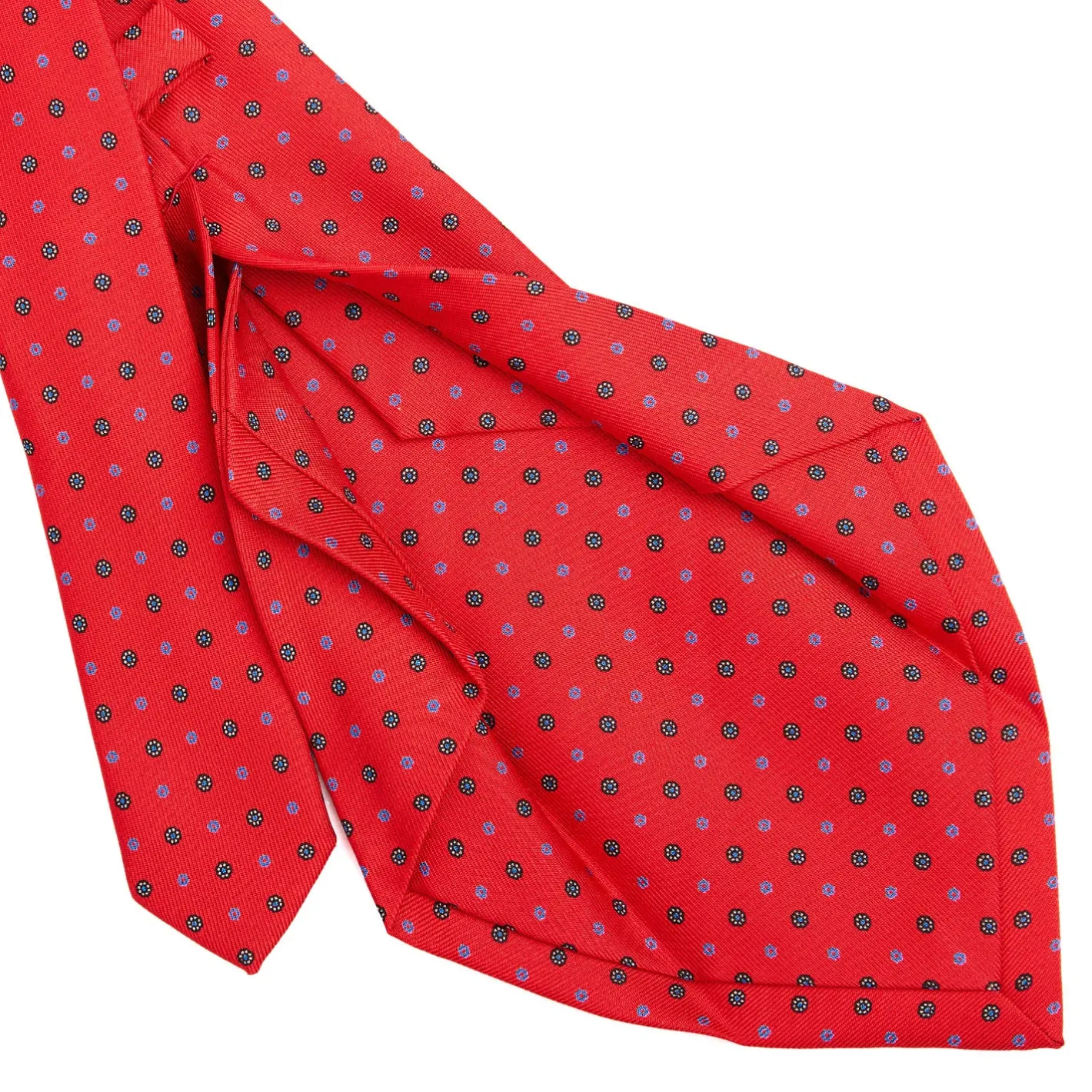 E.Marinella CRAVATTA SARTORIALE 5 PIEGHE IN SETA ROSSA Microfantasia fiore Best