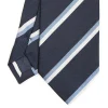 E.Marinella CRAVATTA SARTORIALE RIGATA In seta blu scuro Online