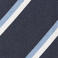 E.Marinella CRAVATTA SARTORIALE RIGATA In seta blu scuro Online