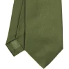 E.Marinella CRAVATTA SARTORIALE SETA JACQUARD VERDE OLIVA Tinta unita Clearance