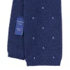 E.Marinella CRAVATTA TRICOT IN CASHMERE BLU SCURO Pois azzurro Clearance