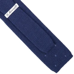 E.Marinella CRAVATTA TRICOT IN CASHMERE BLU SCURO Pois azzurro Clearance