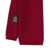 E.Marinella CRAVATTA TRICOT IN CASHMERE BORDEAUX Tinta unita Best