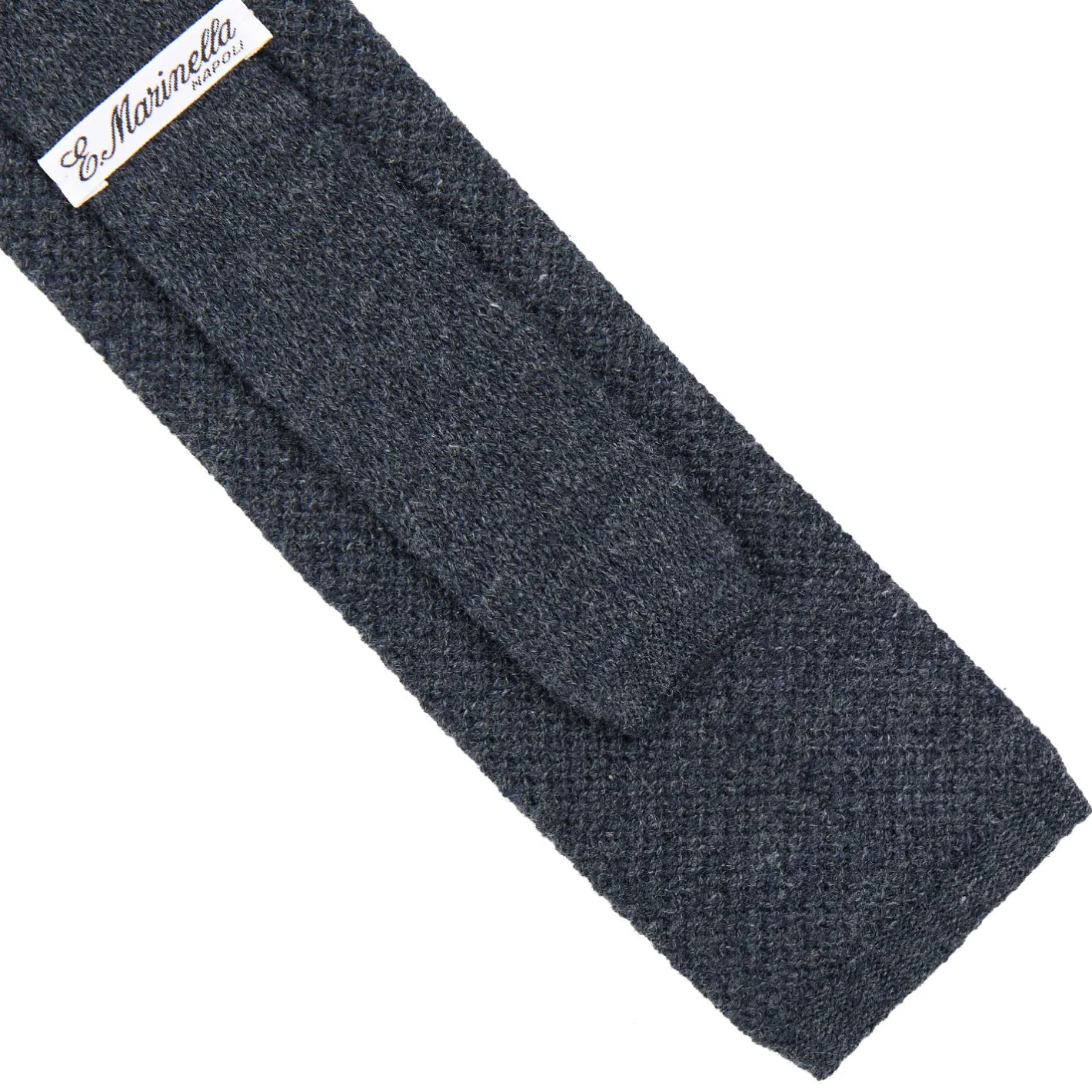 E.Marinella CRAVATTA TRICOT IN CASHMERE GRIGIO SCURO Tinta unita Online