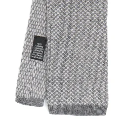E.Marinella CRAVATTA TRICOT IN CASHMERE GRIGIO CHIARO Tinta unita Hot