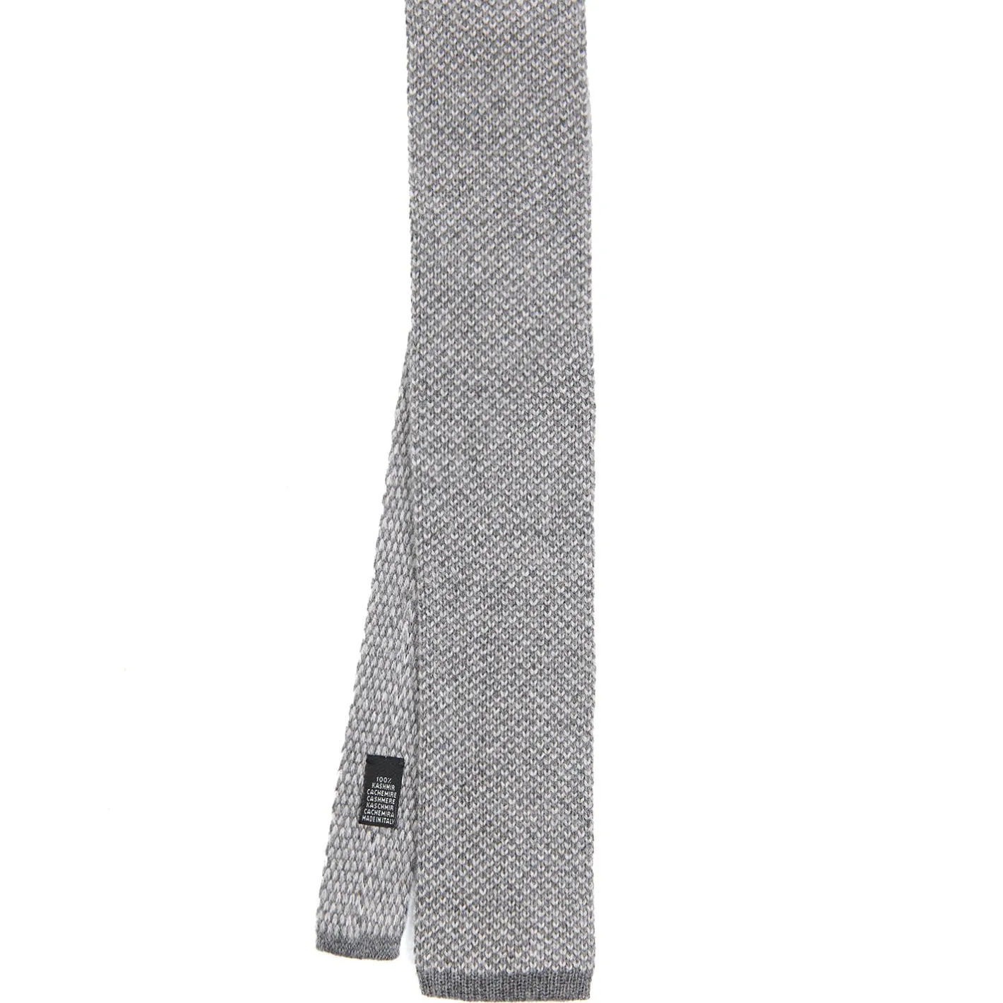 E.Marinella CRAVATTA TRICOT IN CASHMERE GRIGIO CHIARO Tinta unita Hot