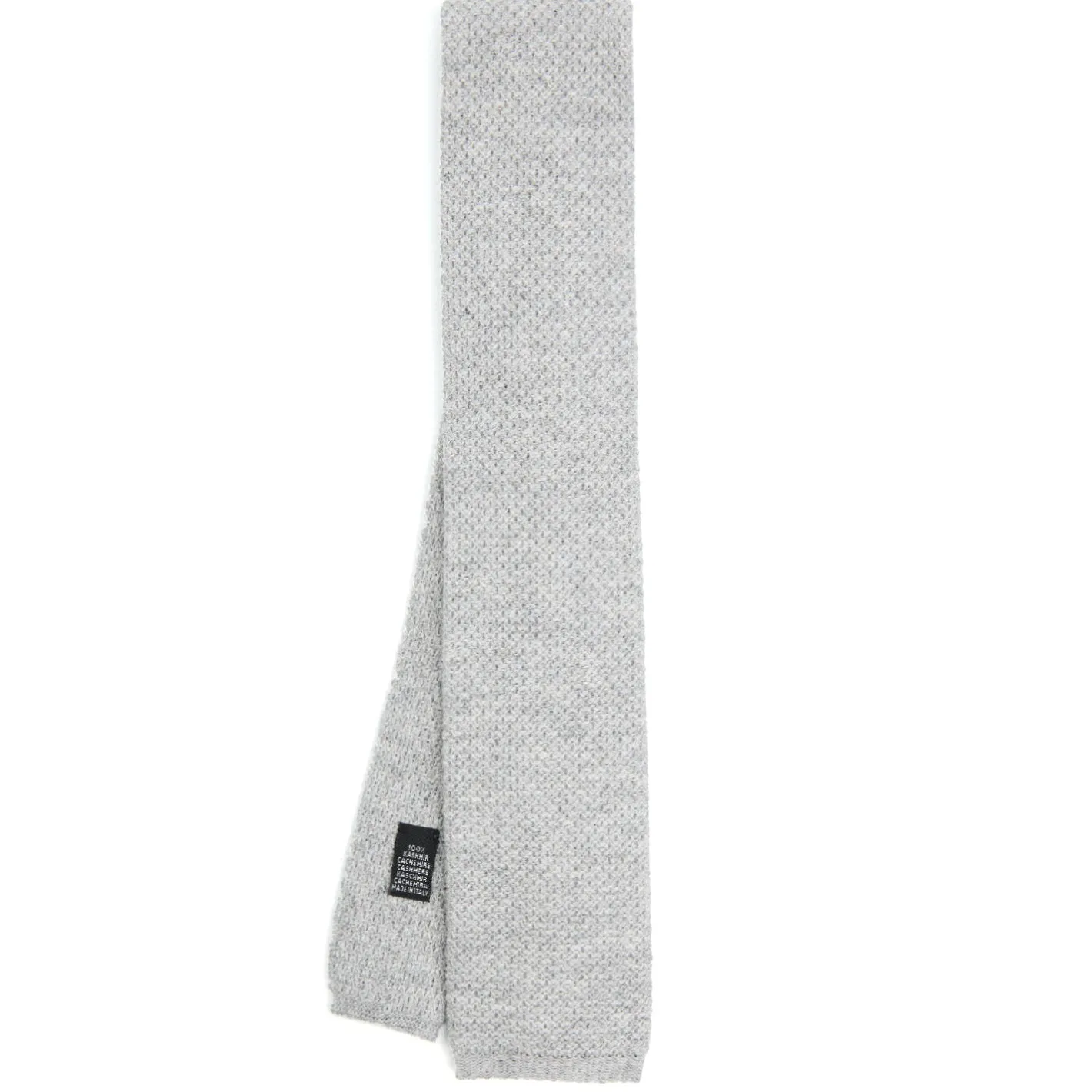 E.Marinella CRAVATTA TRICOT IN CASHMERE GRIGIO CHIARO Tinta unita Outlet