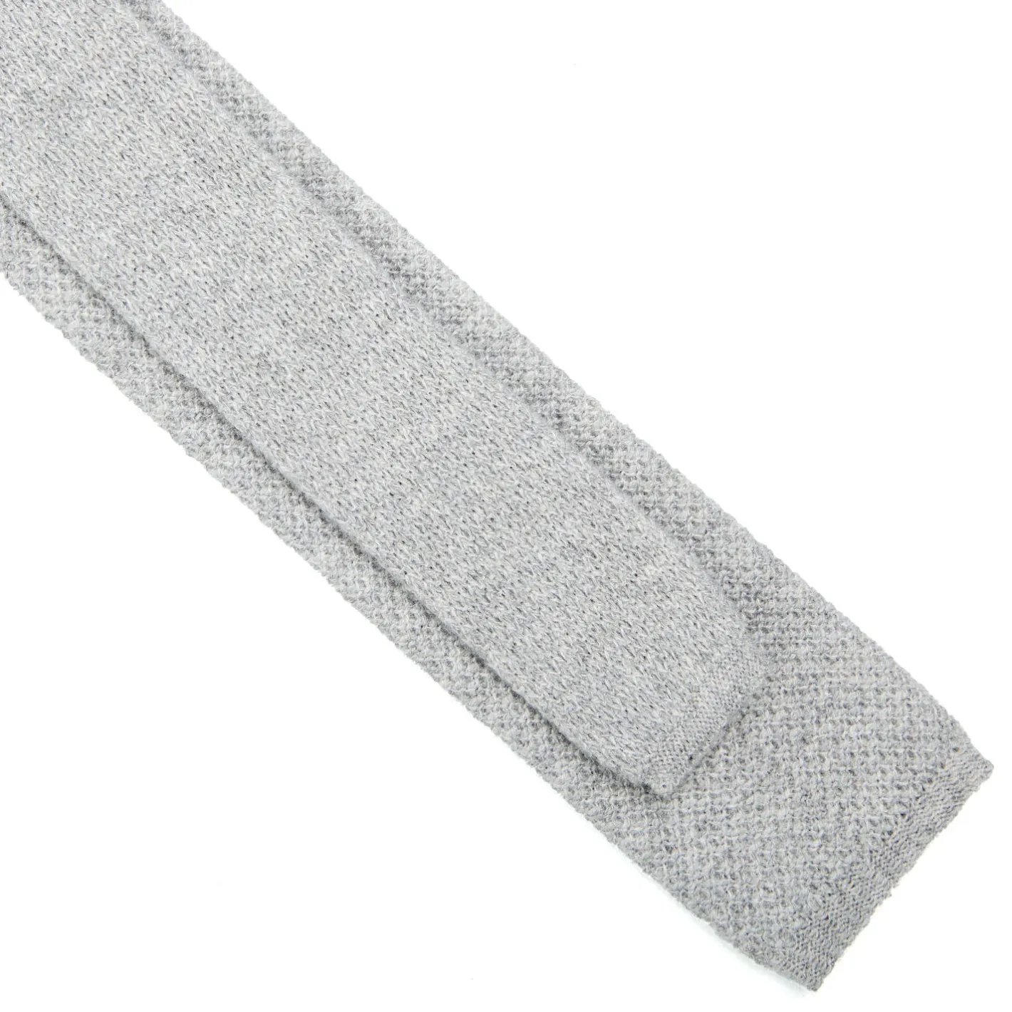 E.Marinella CRAVATTA TRICOT IN CASHMERE GRIGIO CHIARO Tinta unita Outlet